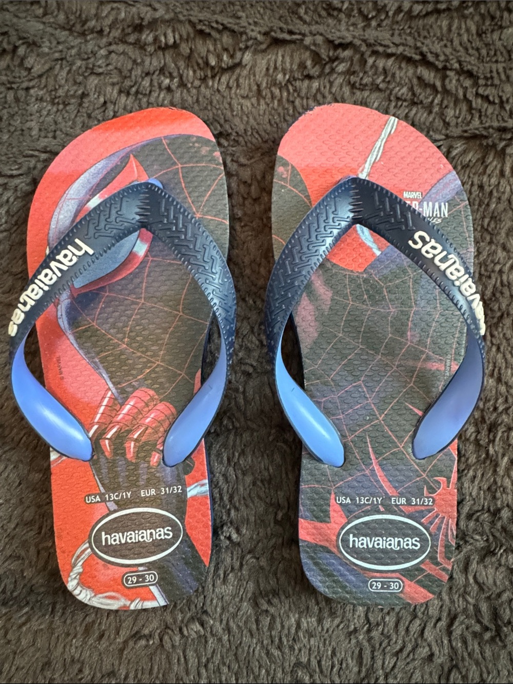 Havaianas Spider-Man Kids Flip Flops - Red, Black & Blue